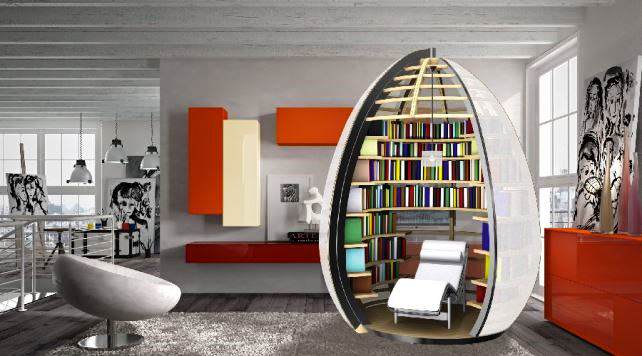 awesome reading nook with shelves