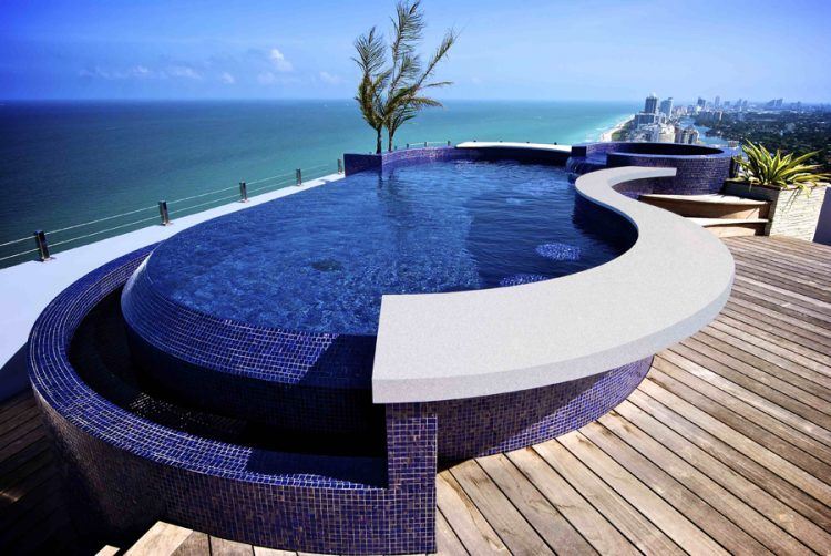 beautiful stainless steel infinity pool