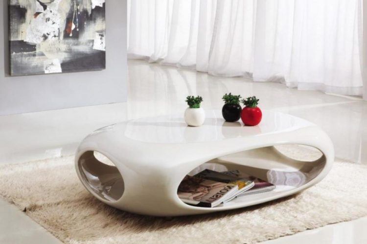 unique coffee table with room for items