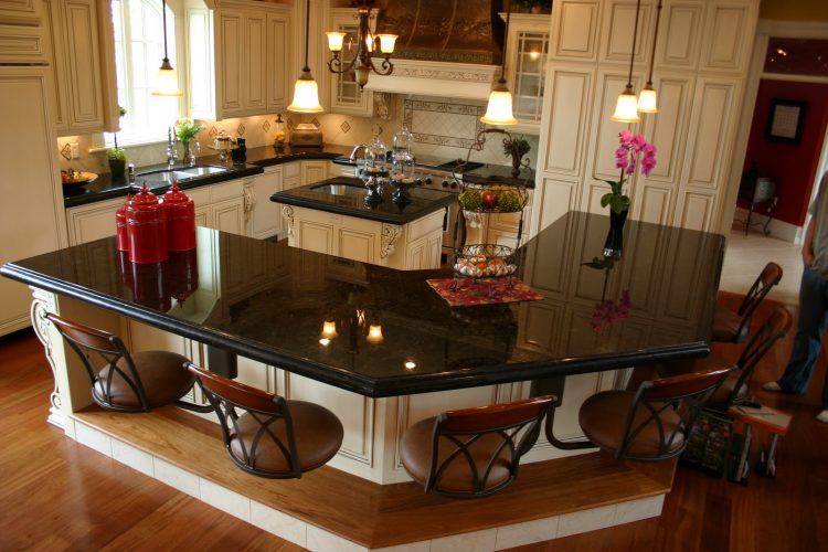 stunning black granite counter