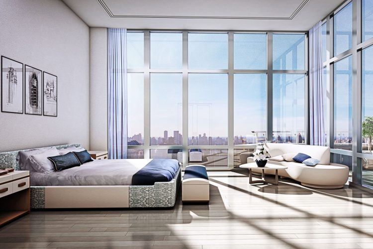 Beautiful bedroom overlooking the city