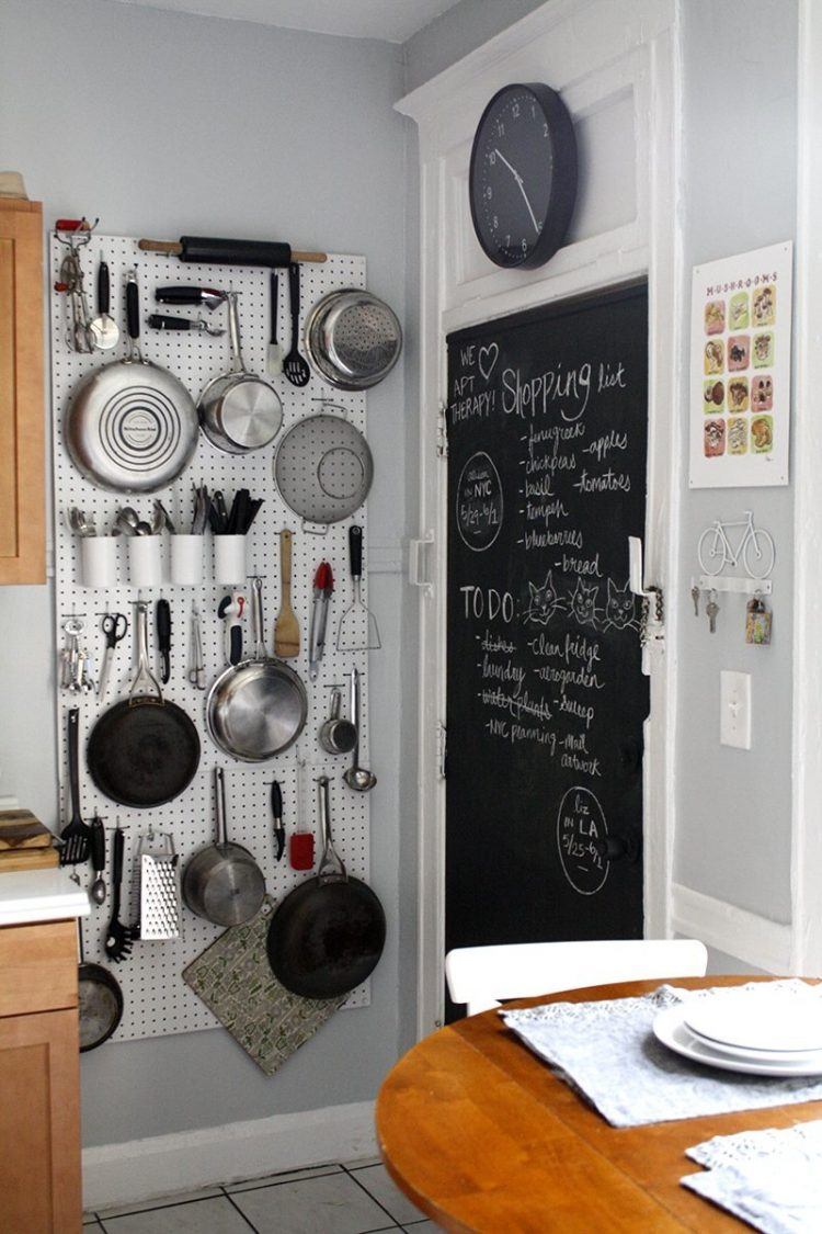 modern kitchen with chalk board