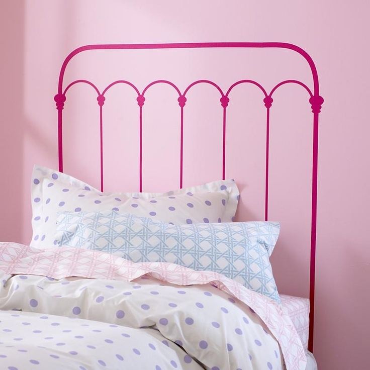 pink painted headboard