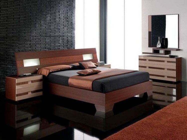 beautiful bedroom with wooden furniture