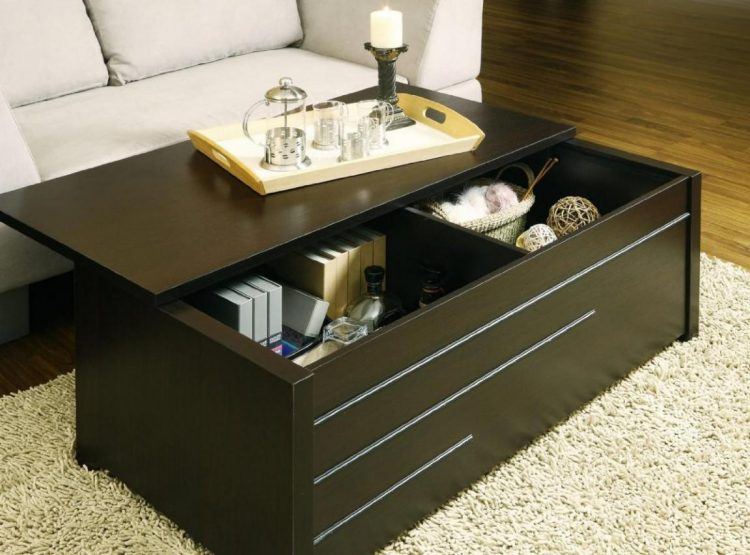 coffee table with removable top