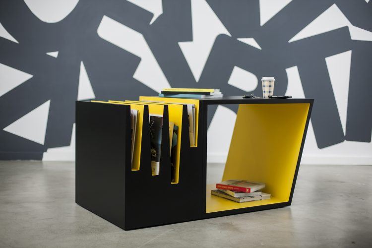 contemporary black and yellow coffee table