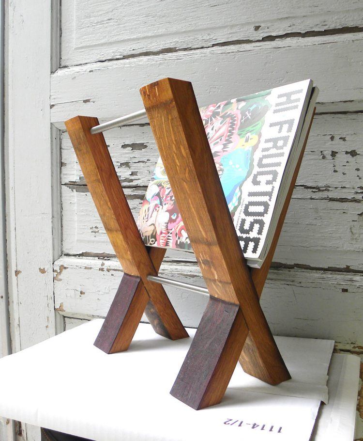 cool wooden magazine holder 