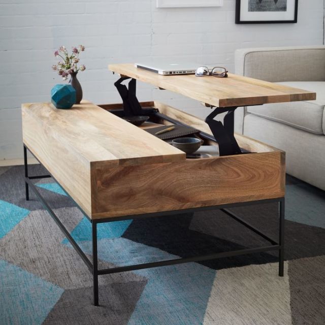 wooden coffee table with movable design