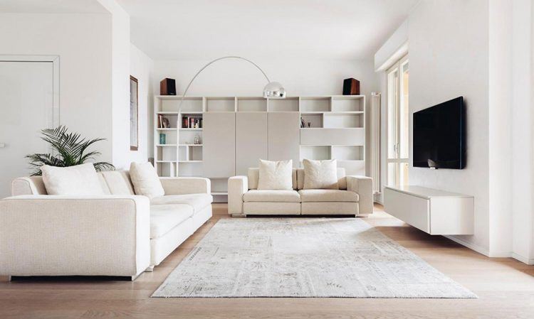 living room with white interior