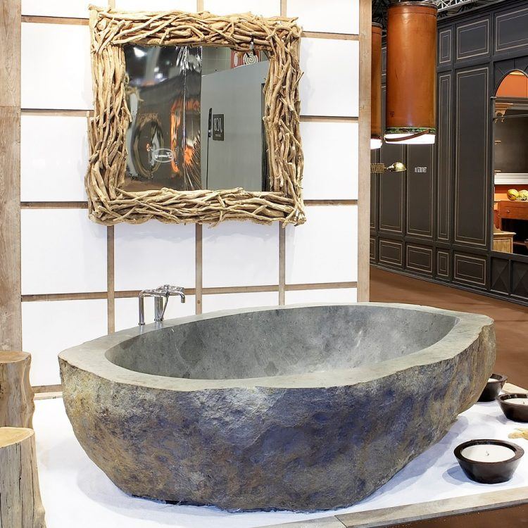 black japanese stone tub