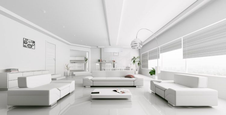 ultra modern white living room