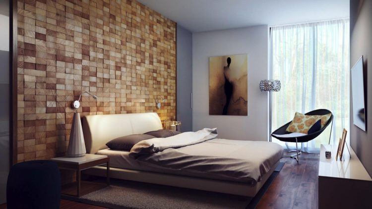 cool brown accent wall