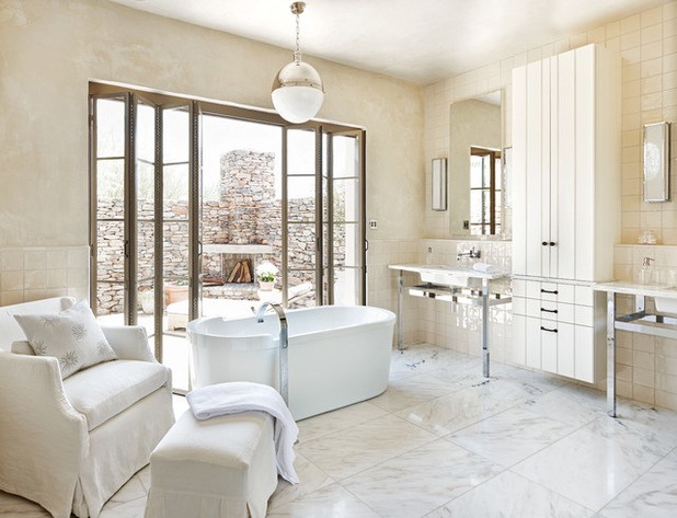 all white contemporary bathroom