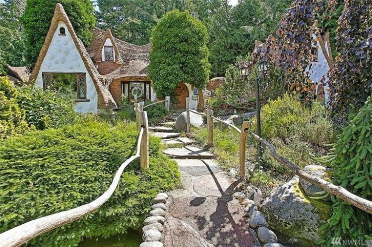 cool bridge leading to snow white's cottage