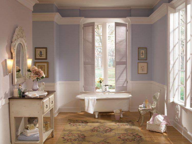 stunning purple bathroom 