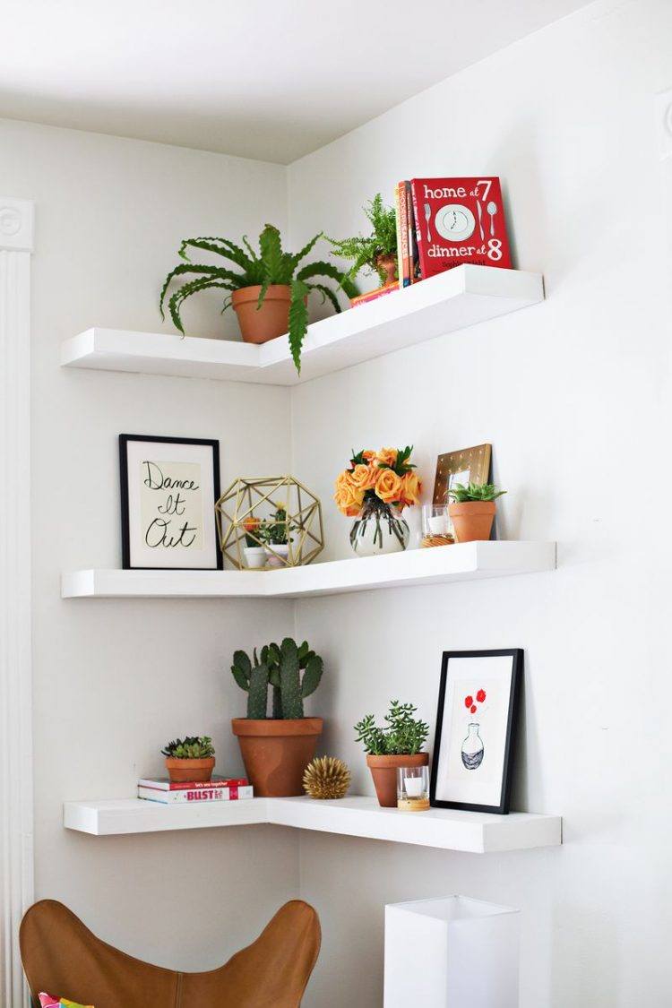 simple white shelving for house