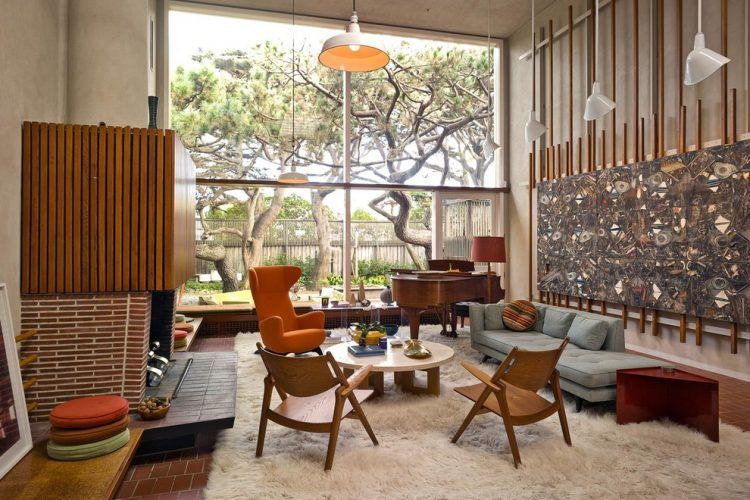 modern 70s style living room