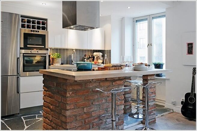 beautiful modern kitchen with white walls