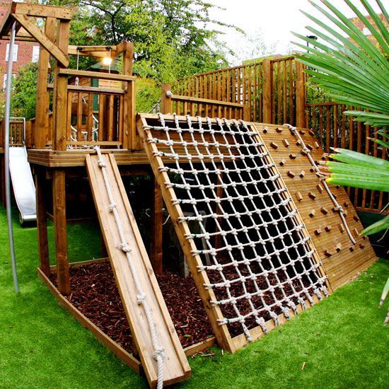 playground with climbing area and net