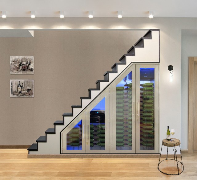 wine storage underneath stairs