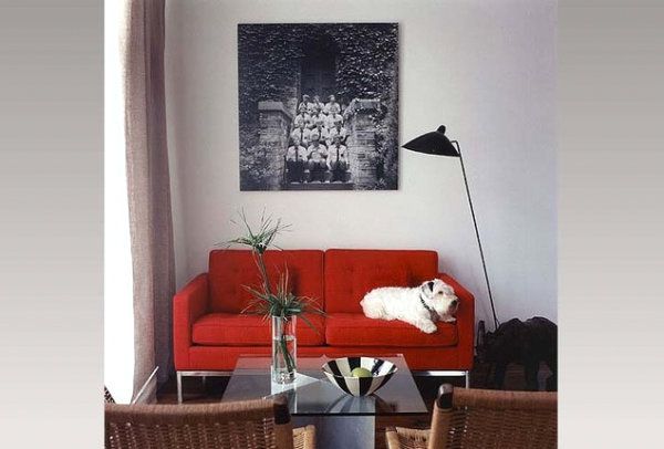 simple small red couch