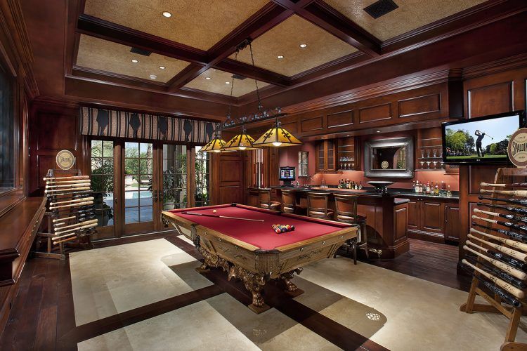 billiards hall with traditional design