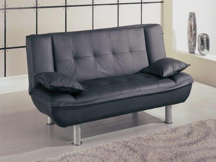 black leather couch for small space