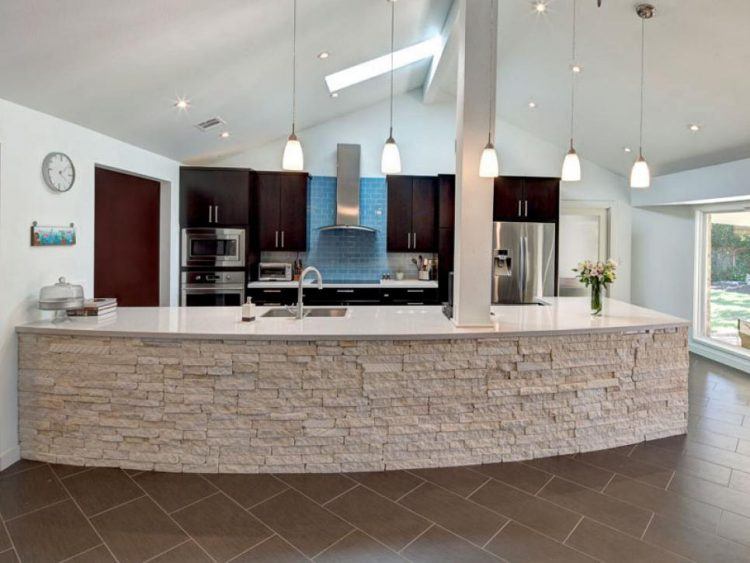 stone kitchen island light