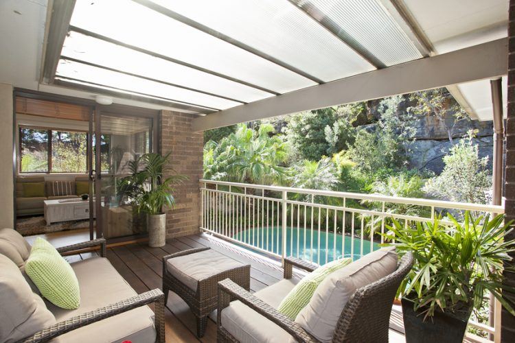 beautiful deck overlooking pool