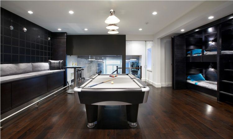 home billiards room with black design