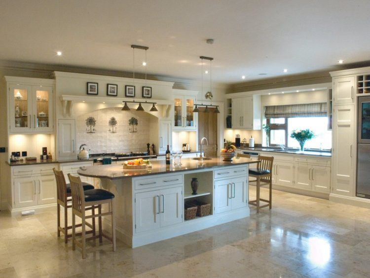 modern kitchen with island seating