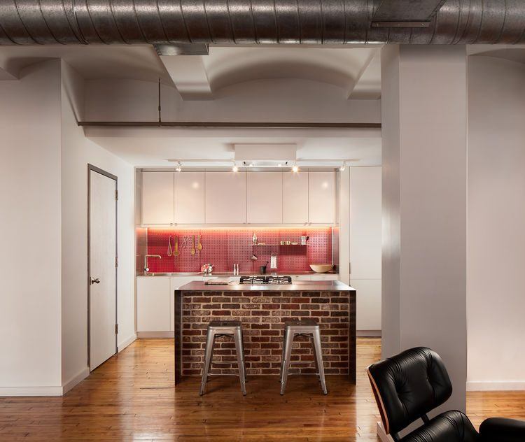 contemporary kitchen with hard wood flooring