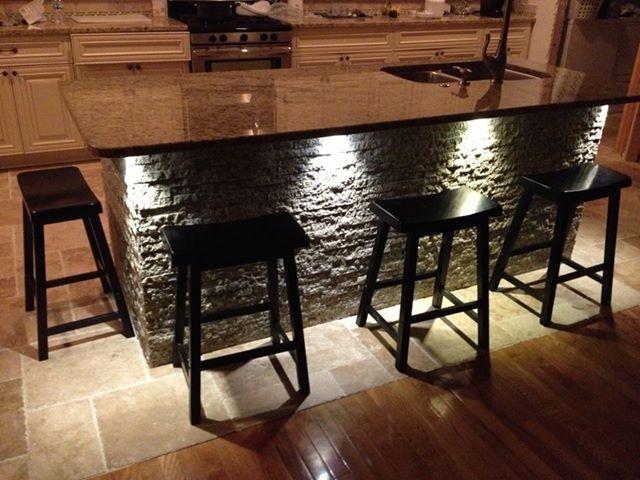 gray stone kitchen island design