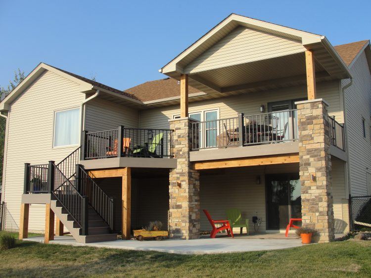 simple covered backyard deck