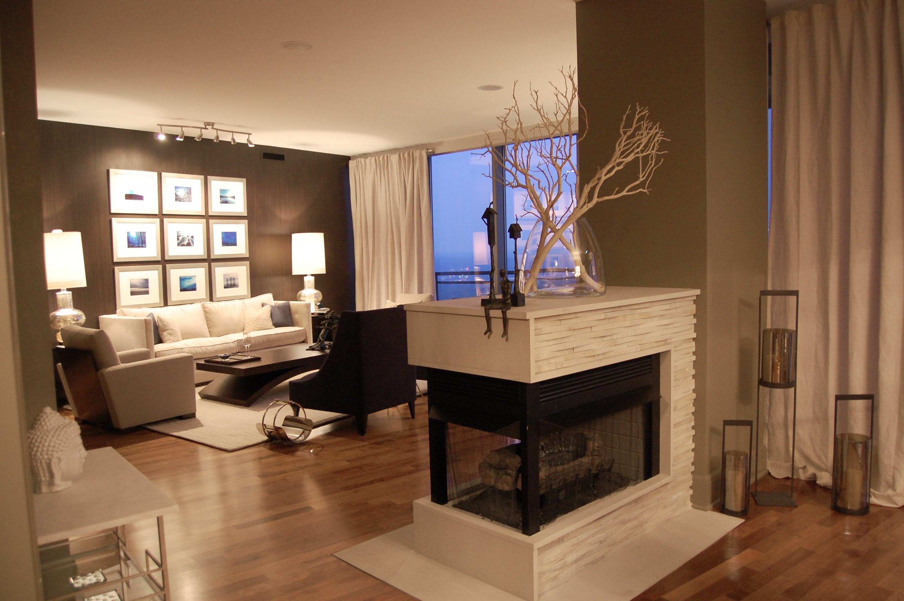 Living Room Fireplace Next To Double Door