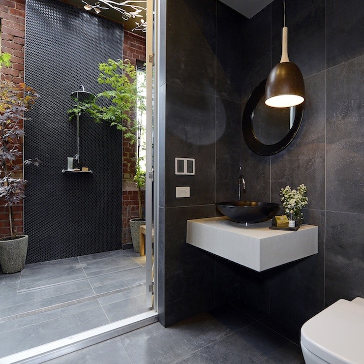 modern black bathroom in australia