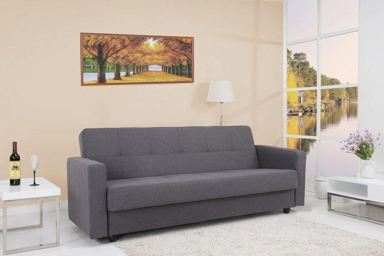 gray fabric sleeper sofa