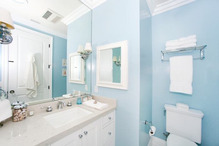 impressive light blue bathroom 