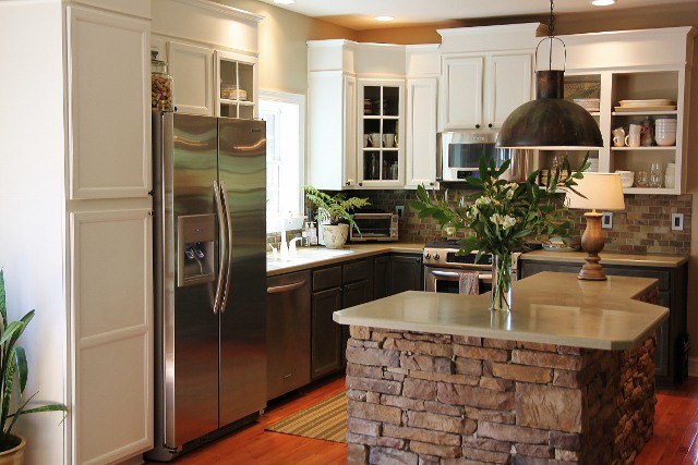 20 Beautiful Brick And Stone Kitchen Island Designs