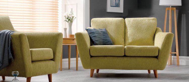 simple cloth green sofa