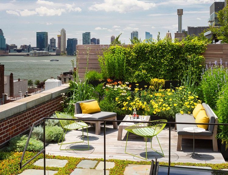 stunning rooftop garden overlooking the city