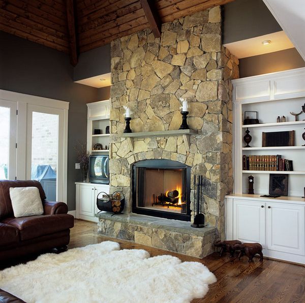 living room with white rug