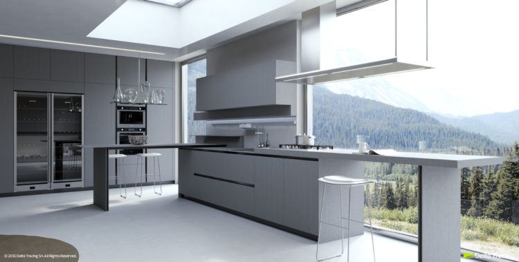 amazing modern kitchen with great view