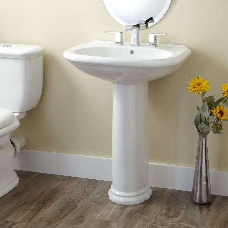 oval shaped pedestal sink