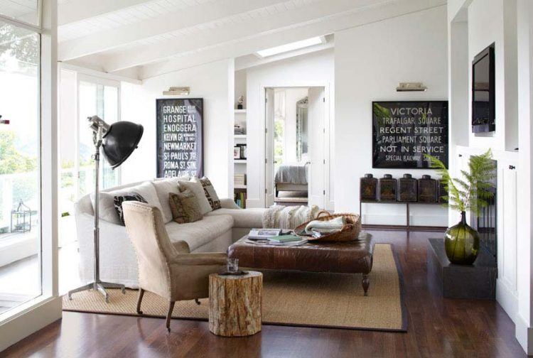 living room with white open design