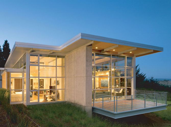 modern method home with large windows