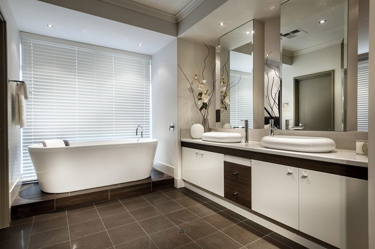 bathroom with dark hardwood flooring