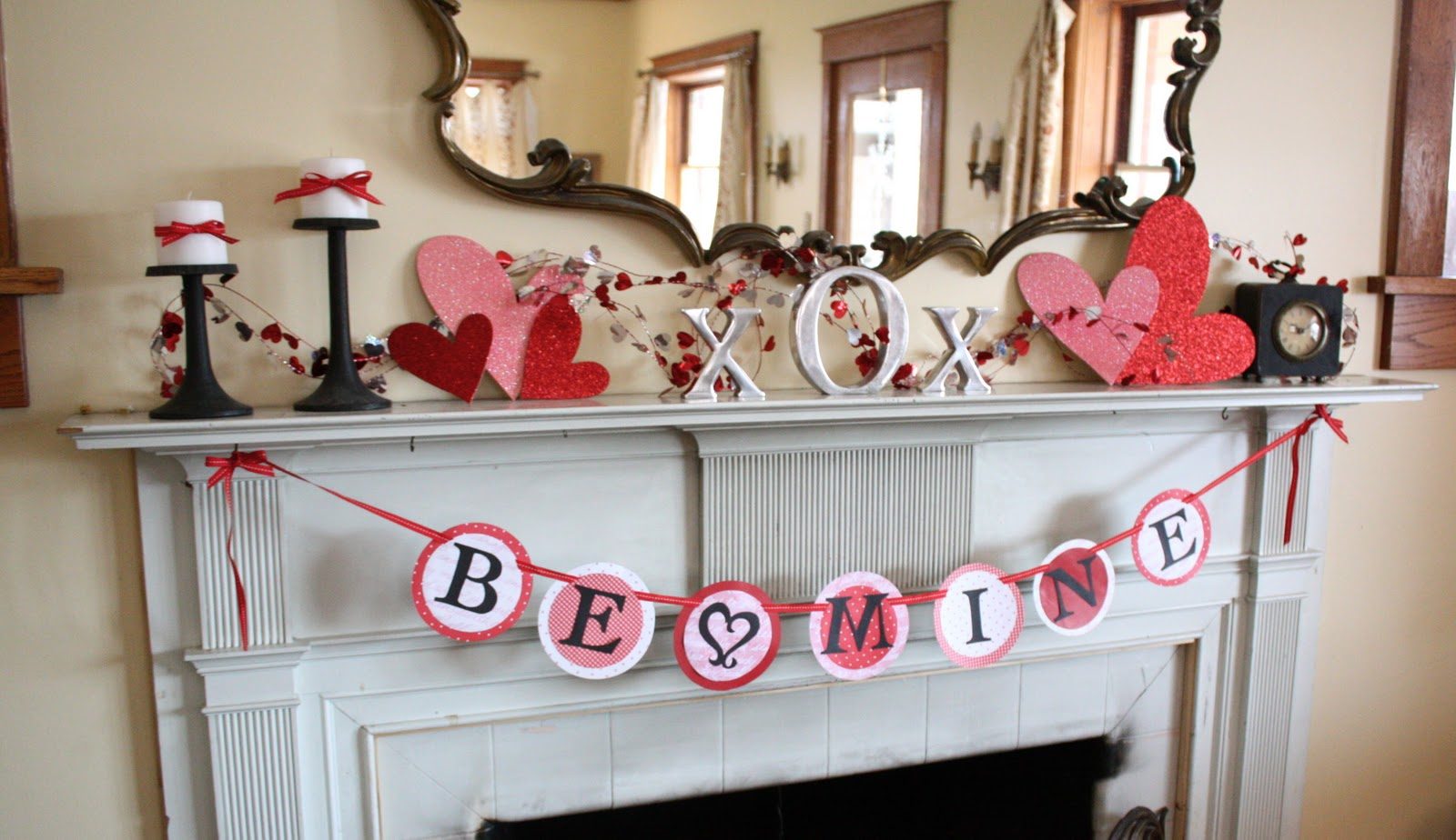 valentines day mantel decorations