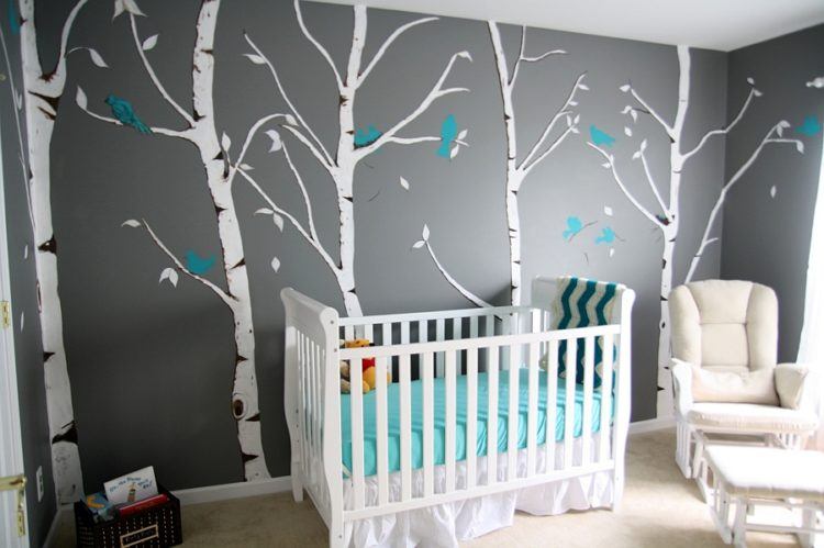 beautiful baby nursery with wall art