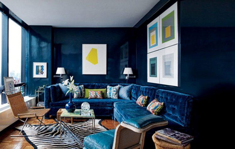 beautiful blue living space